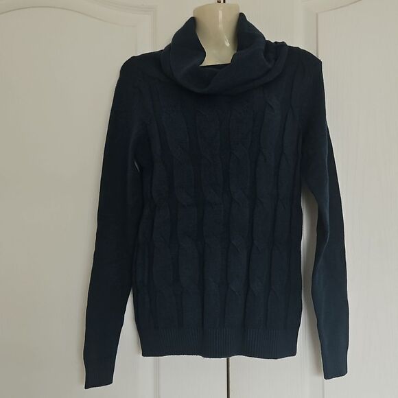 Suzy Shier Knitted Turtle Neck Long Sleeves Sweater XS Blue - Picture 5 of 16
